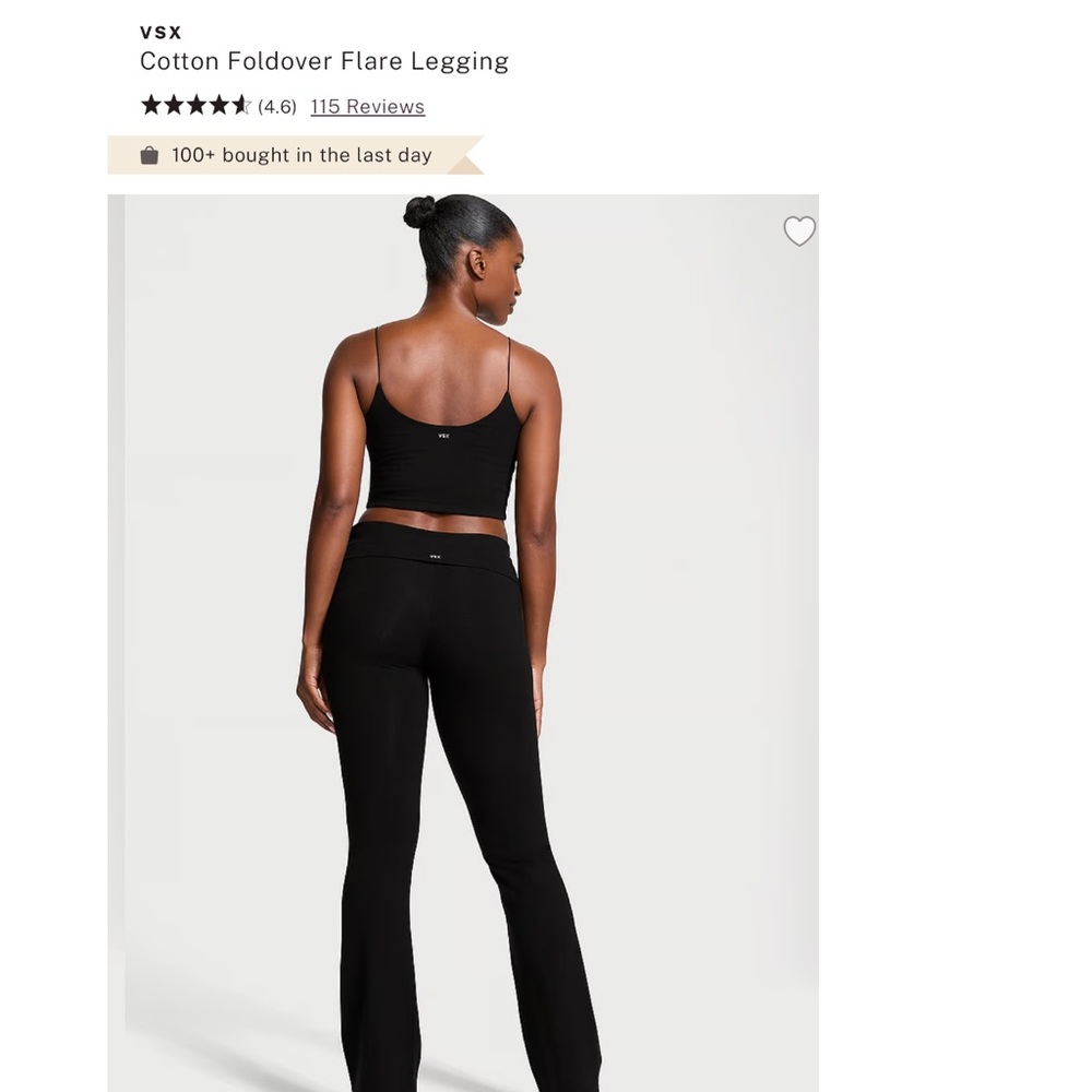 VS Fold Over Black Leggings